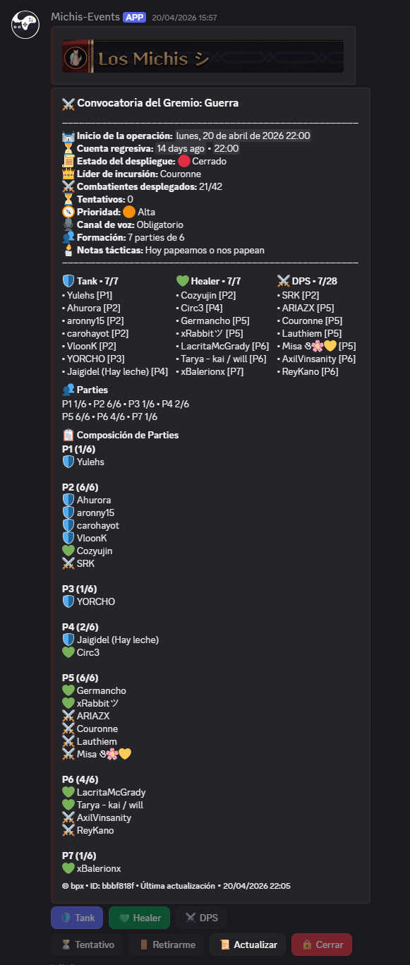Discord event example